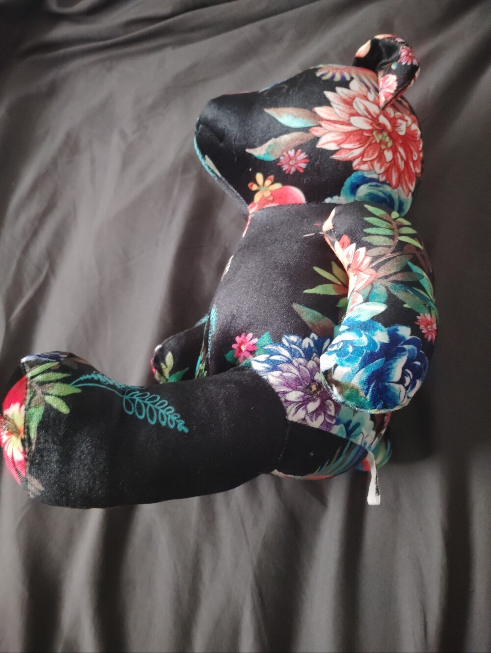 Johnny Was Dreamer Bear Sitting Stuffed Animal Toy Plush Floral Multicolor Boho - Picture 4 of 7